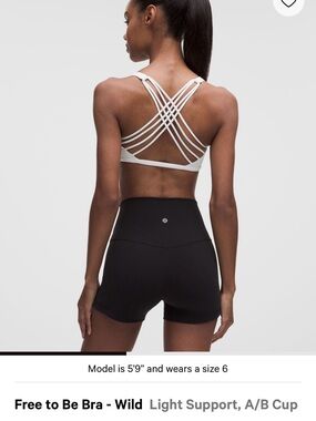 lululemon athletica free to be wild bra white size 8